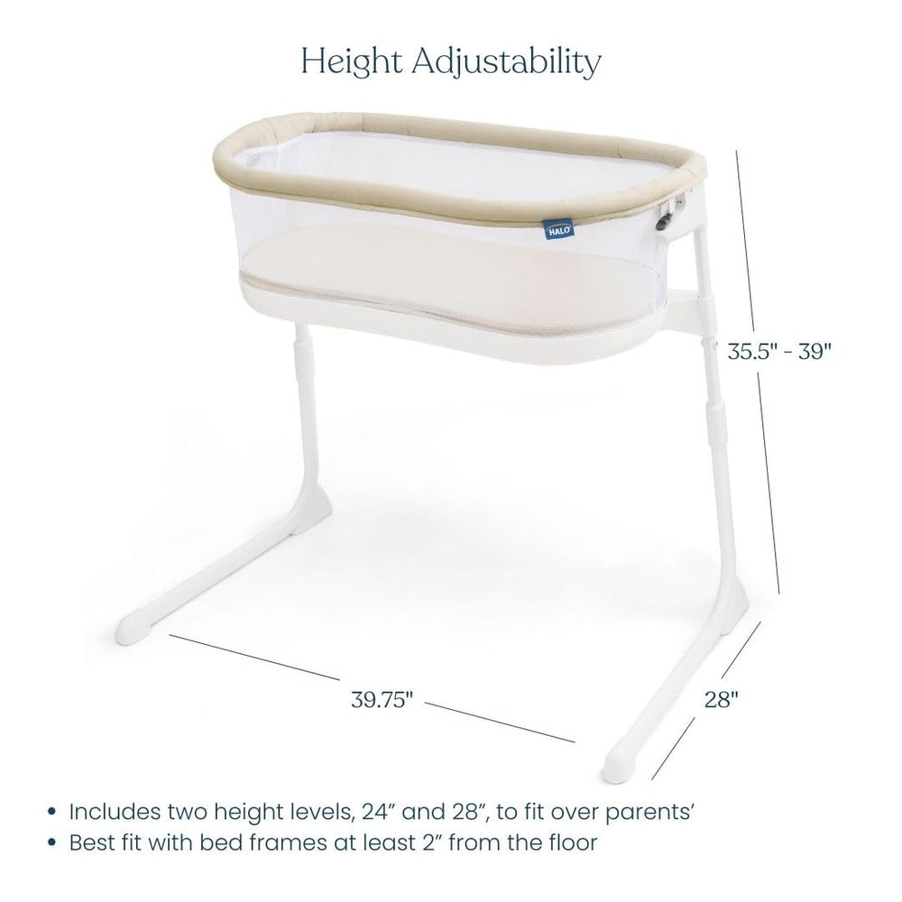 HALO BassiNest Lite mattress pad included for added comfort