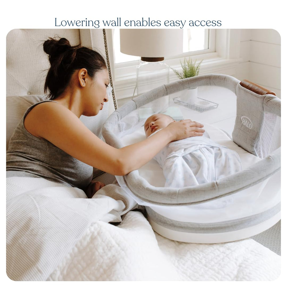 Halo BassiNest Luxe 2-in-1 design converts to portable nest for around-the-house use.