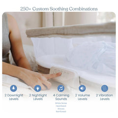 Halo BassiNest Luxe nightlight with auto shut-off supports safe calm awakenings.