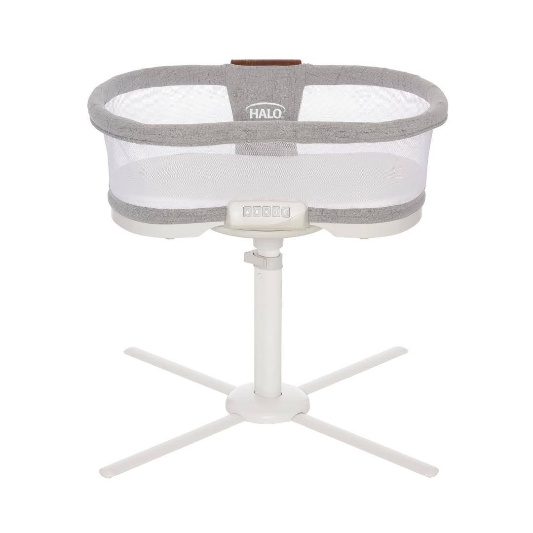 Halo BassiNest Luxe swivel rotation demonstrates 360-degree access for easy nighttime feeding.