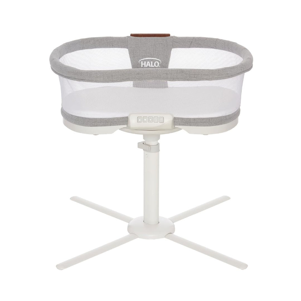 Halo BassiNest Luxe swivel rotation demonstrates 360-degree access for easy nighttime feeding.