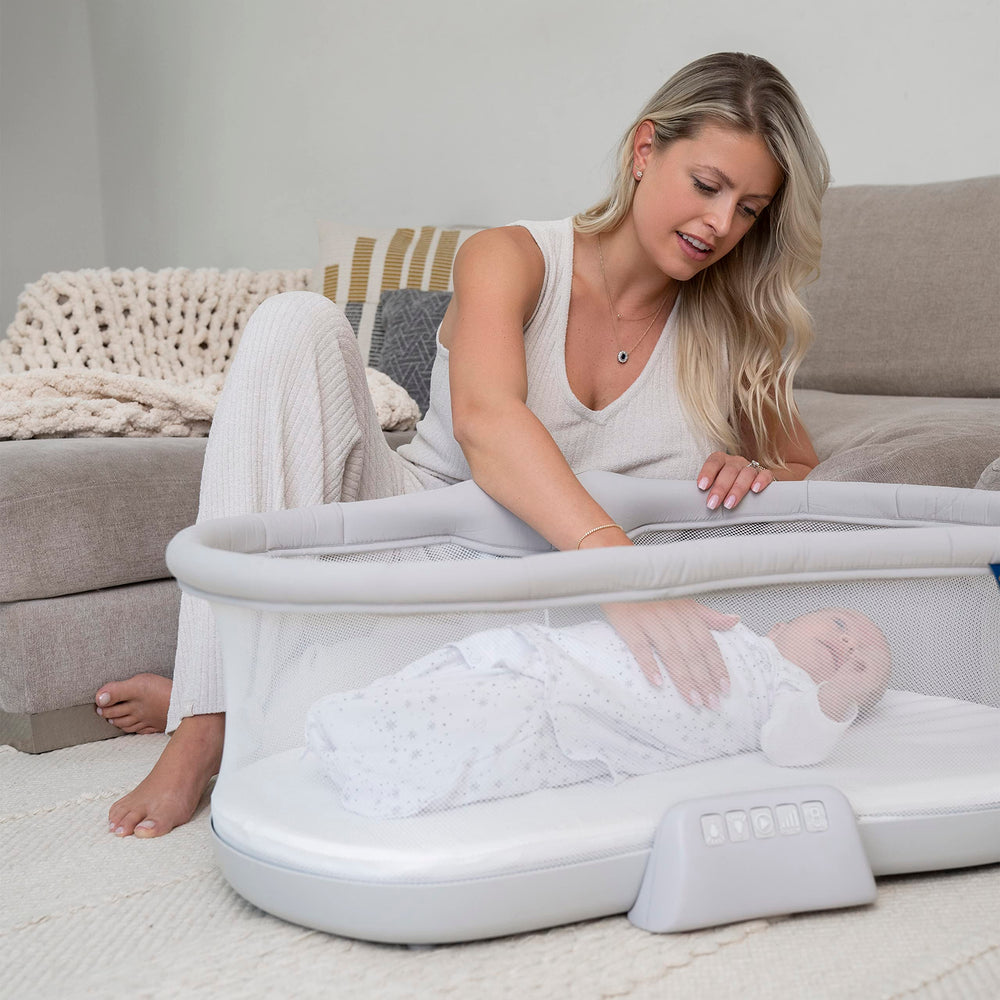 HALO BassiNest nightlight highlights soothing features for calm evening checks.