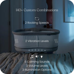 HALO BassiNest rocking and vibration modes create soothing motion.