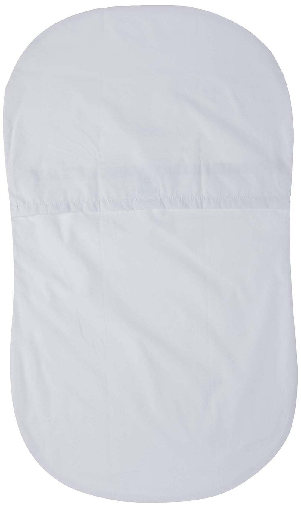 HALO BassiNest sheet envelope-fit in action securing snug fit.