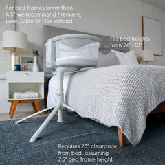 HALO BassiNest Swivel Sleeper 3.0 lowering wall provides easy access for cuddles and feeds.
