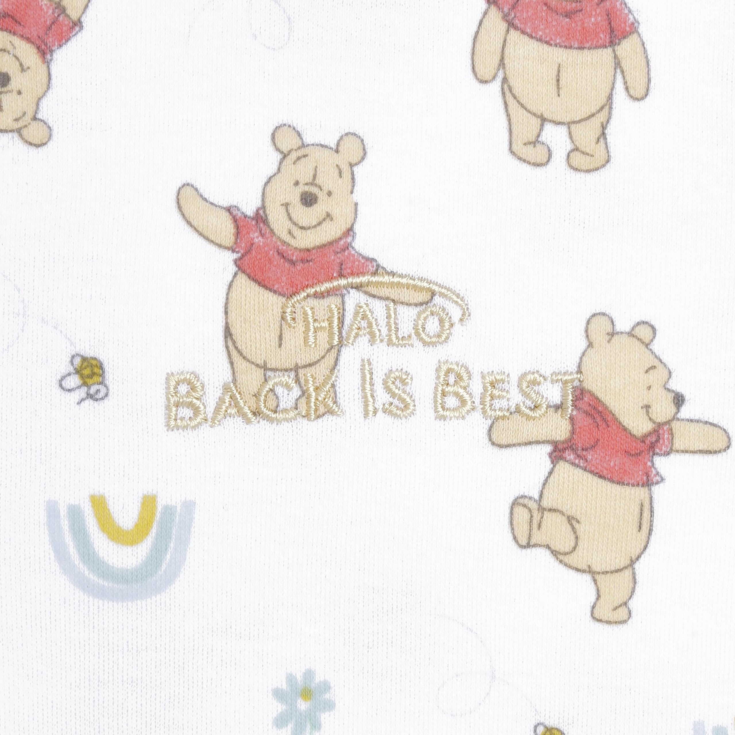 HALO Disney Winnie Rainbows sleepsack diaper-change access for quick night changes.