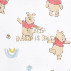 HALO Disney Winnie Rainbows sleepsack diaper-change access for quick night changes.