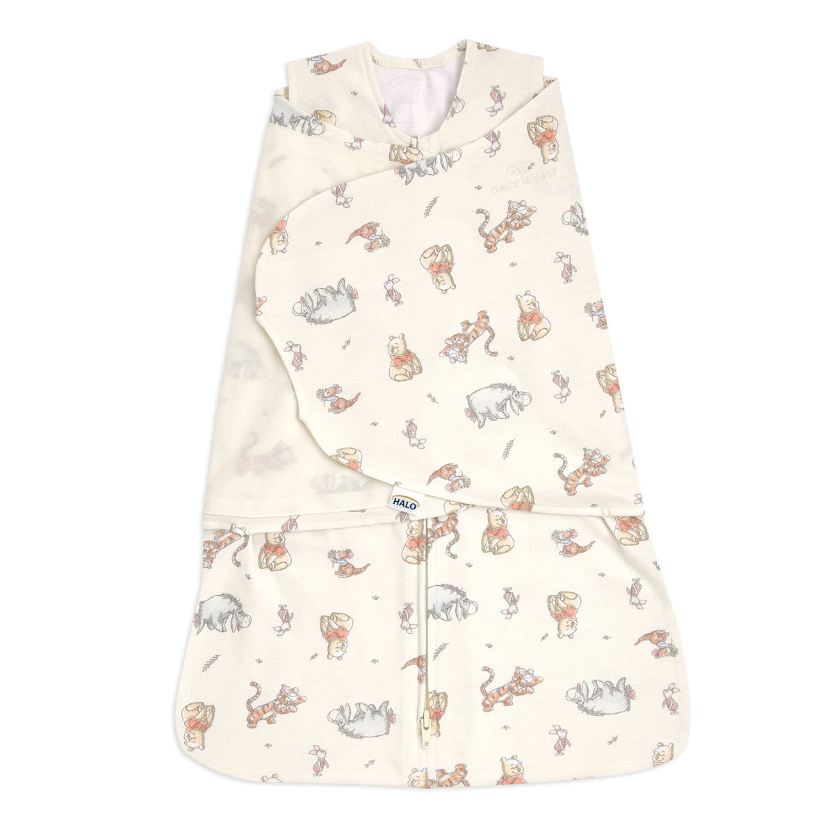 HALO Winnie Frolic sleepsack front view promotes secure sleep