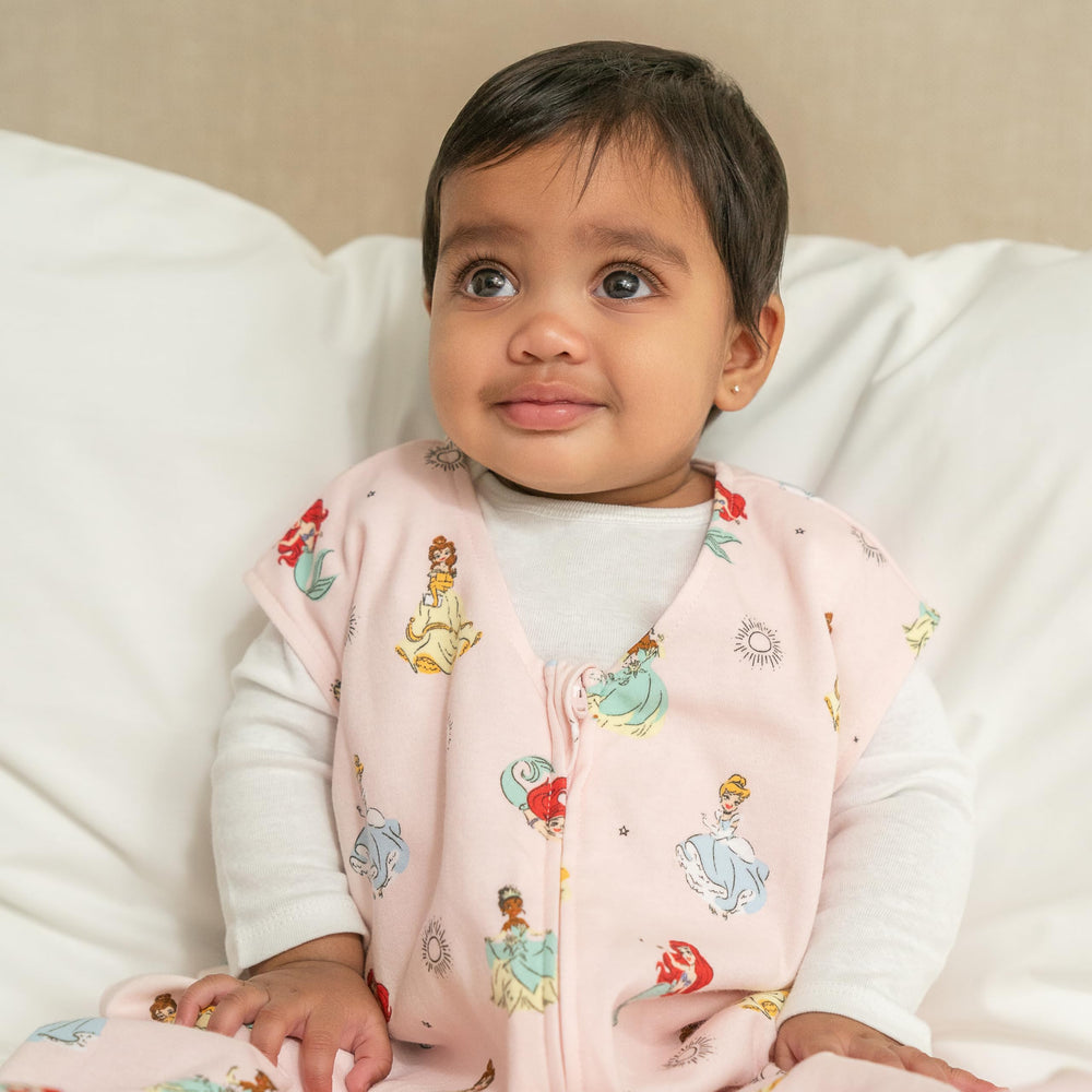 HALO Disney Princess Sleepsack cotton texture close-up highlights breathable soft fabric.