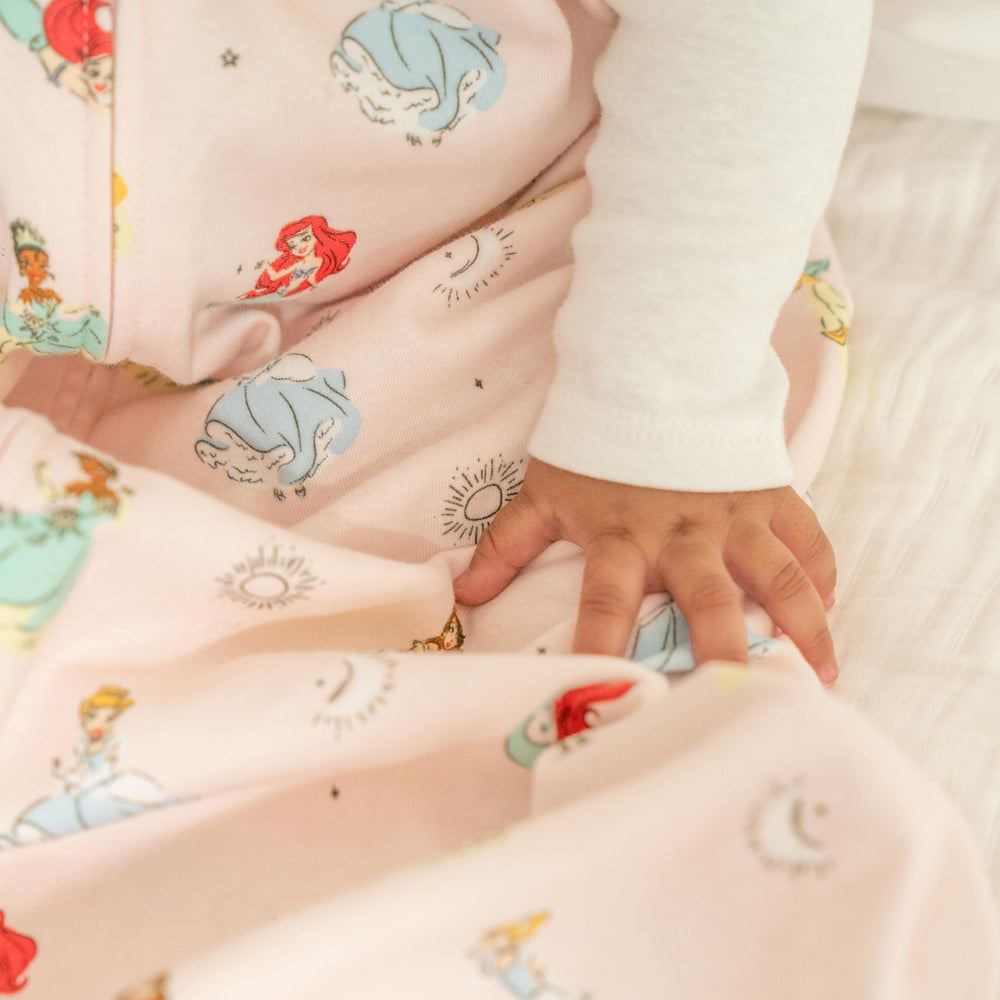 HALO Disney Princess Sleepsack diaper changes access shows convenient inverted zipper.
