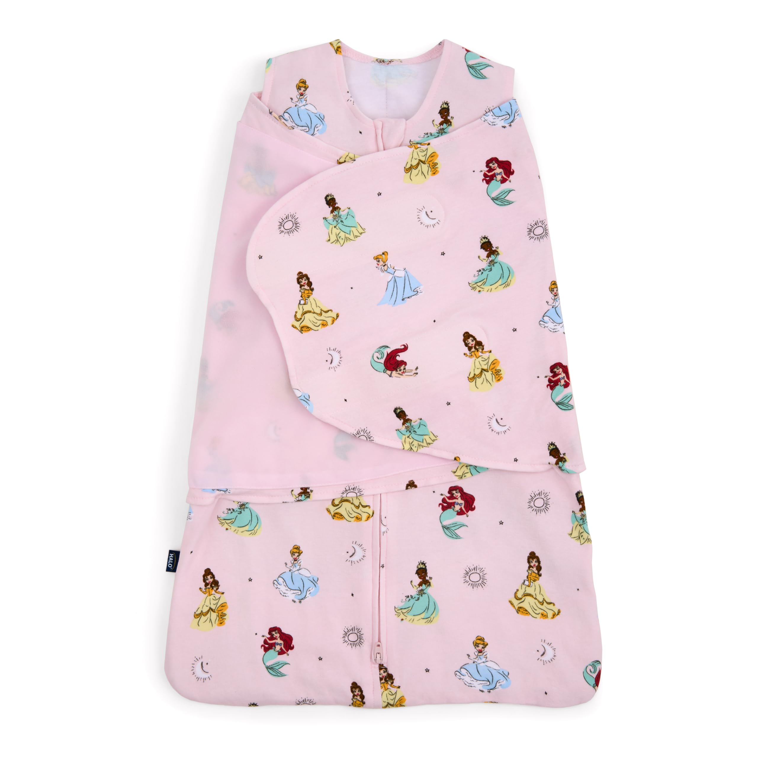 HALO Disney Princess Sleepsack front view promotes safe sleep with soft, breathable cotton.