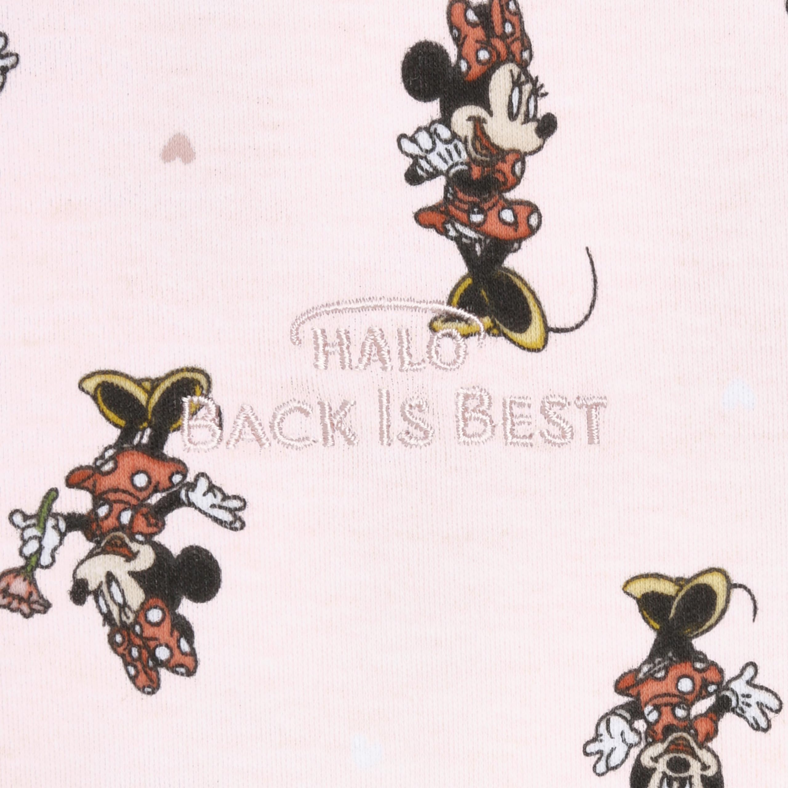 HALO Minnie Fun Minnie print adds cheerful style to baby bedtime routine.