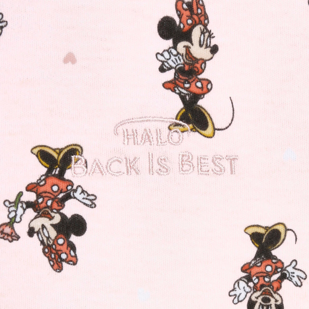 HALO Minnie Fun Minnie print adds cheerful style to baby bedtime routine.