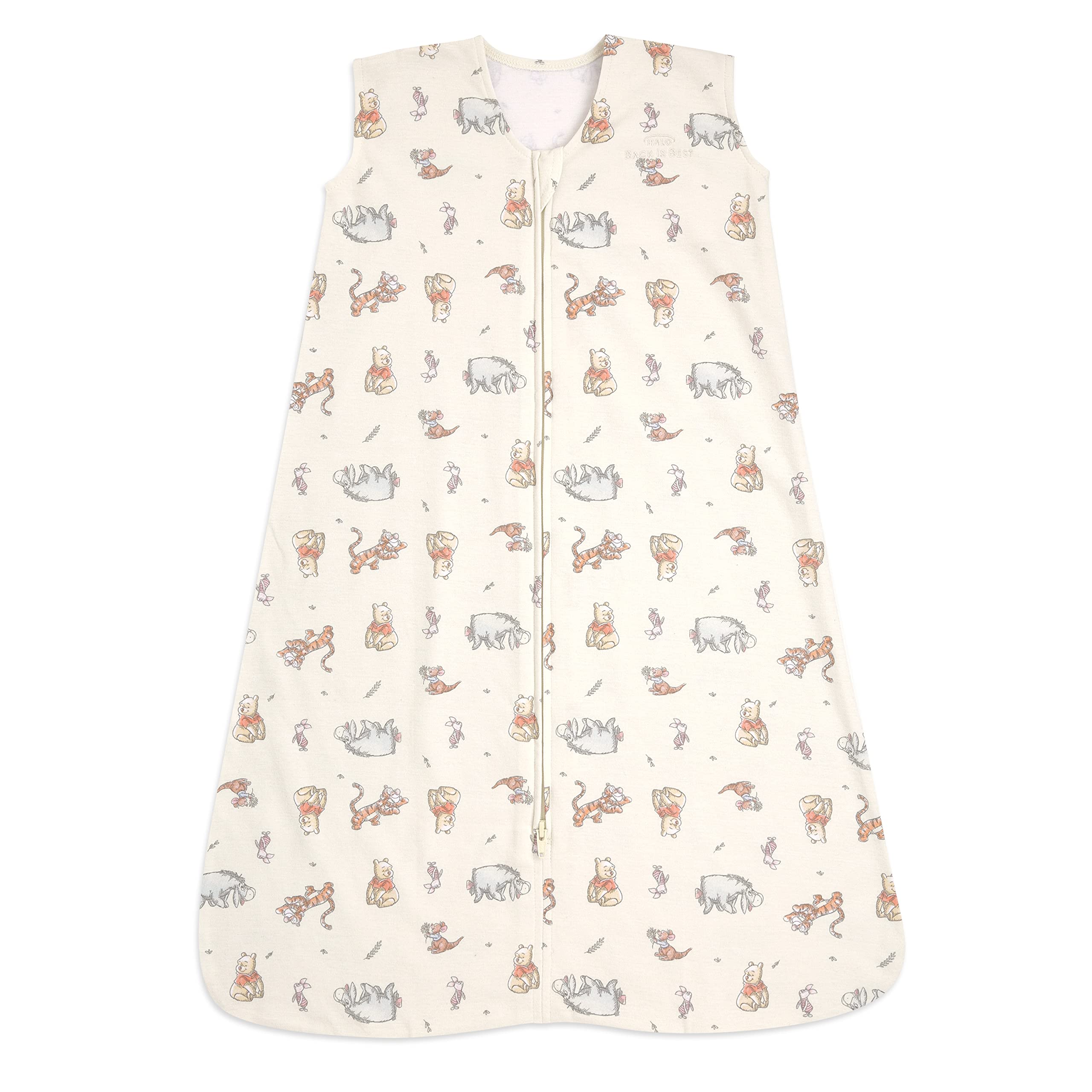 HALO Disney Sleepsack Winnie Frolic front view showing cozy wearable blanket for safe sleep
