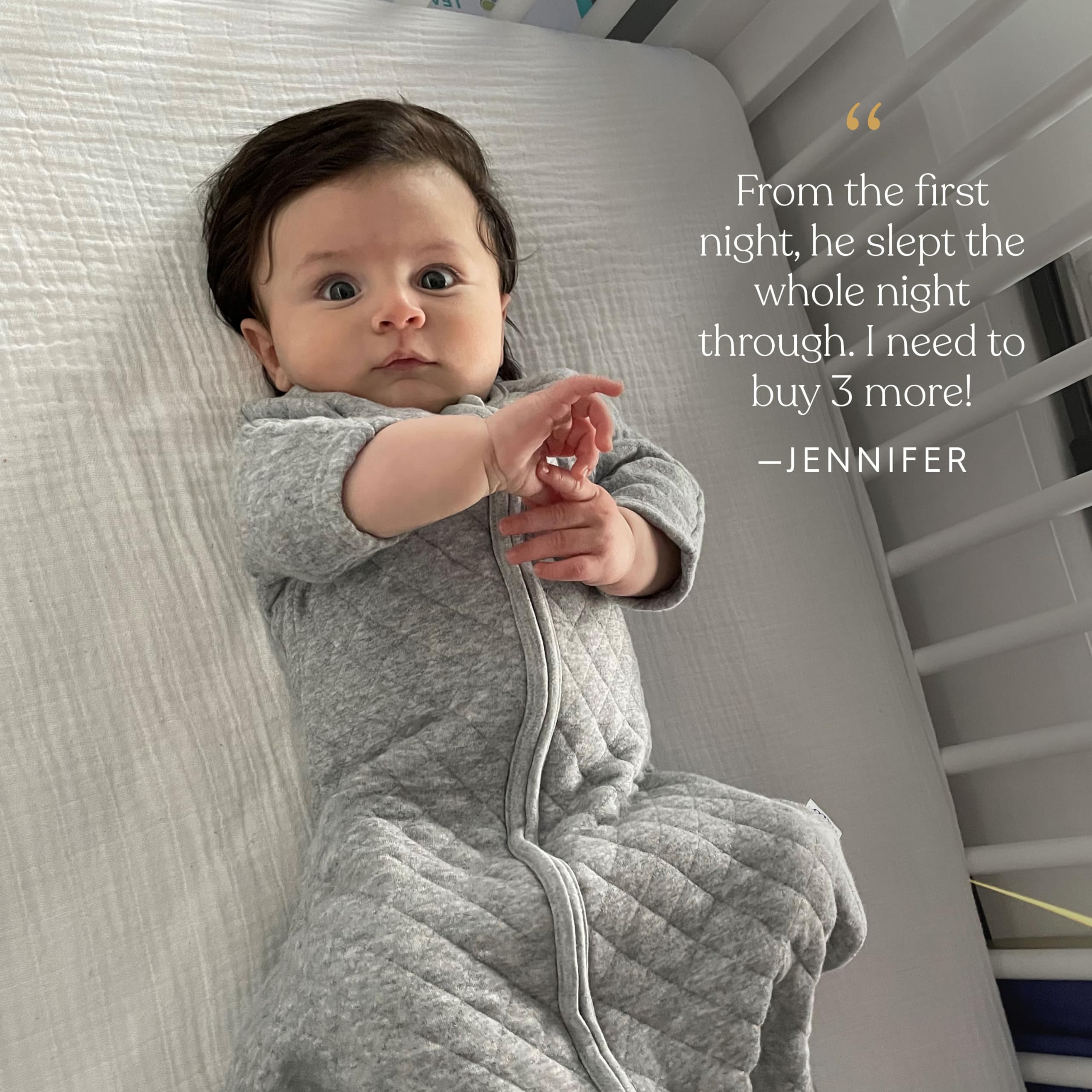 HALO Easy Transition Sleepsack hip-healthy design supports safe positioning