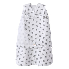 Halo Lamb Scribble White Sleepsack Swaddle front view shows soft cotton comfort for safer sleep