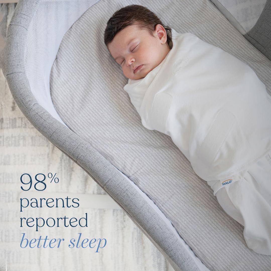 HALO micro-fleece sleepsack swaddle arms-out supports natural movement while staying warm