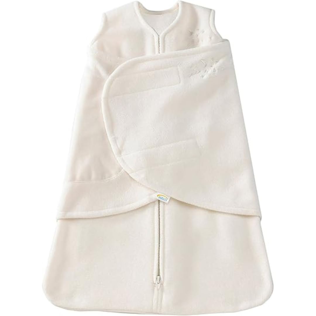 HALO microfleece sleepsack swaddle cream, cozy warmth for chilly nurseries.