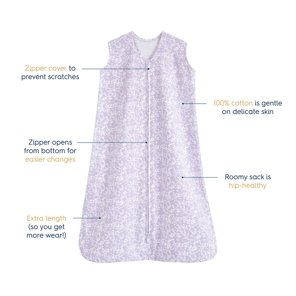HALO SleepSack bottom zipper enables easy diaper changes