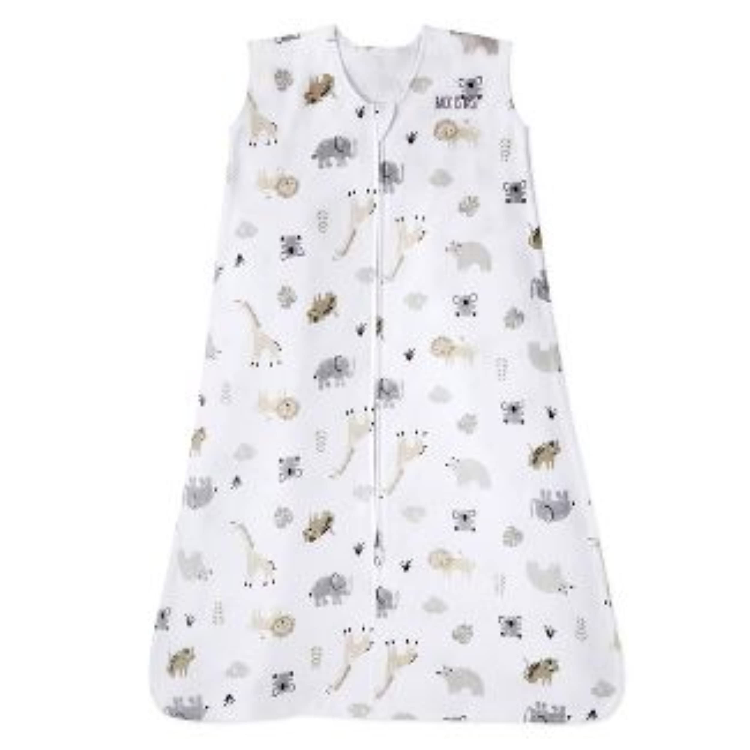 Halo SleepSack Animal Paint close-up shows soft cotton fabric for gentle all-night comfort.