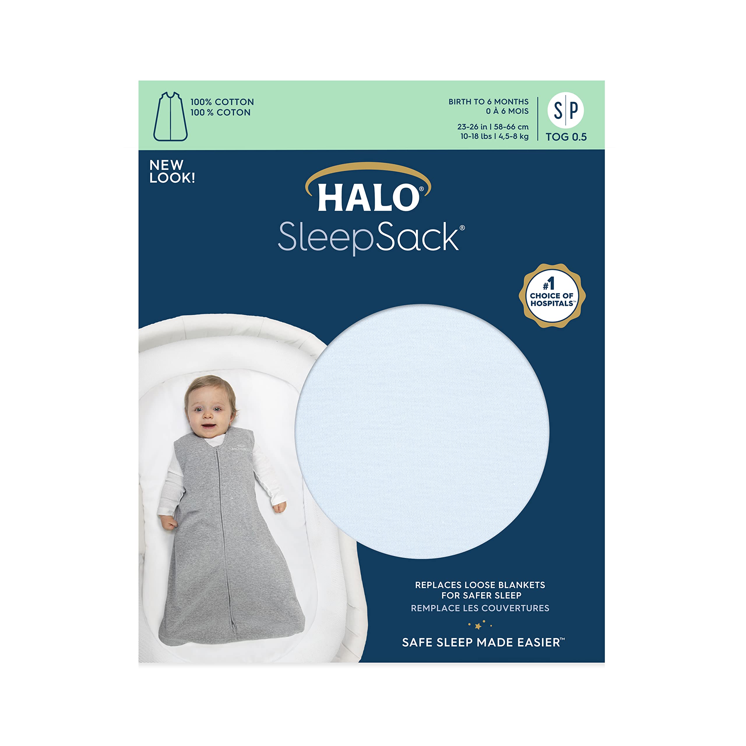 HALO SleepSack arm-and-neck openings ensure a safer, adjustable fit.