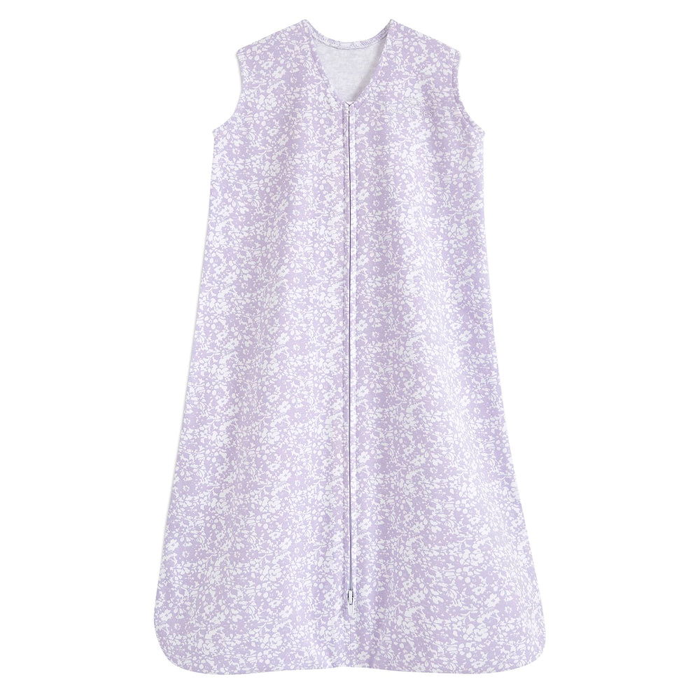 HALO SleepSack Aster Flowers-purple design for soft, secure warmth.