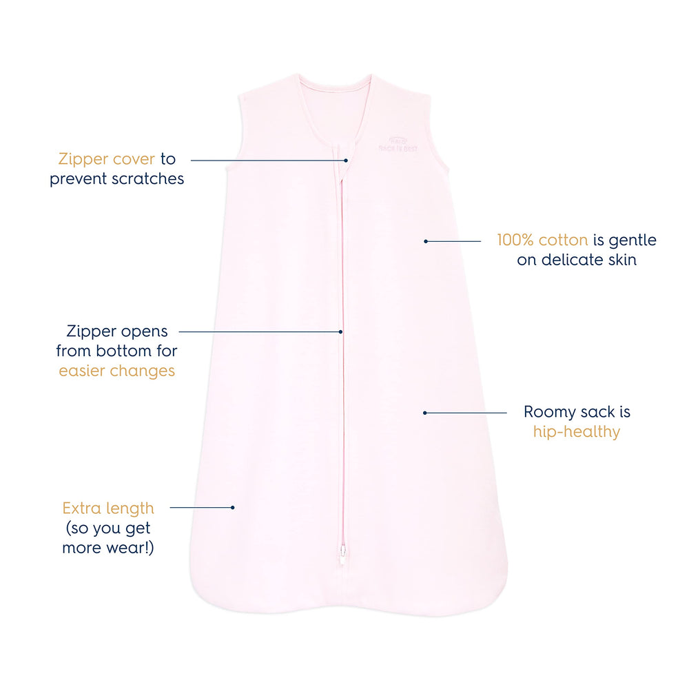 HALO Sleepsack back-zip closure for easy diaper changes.