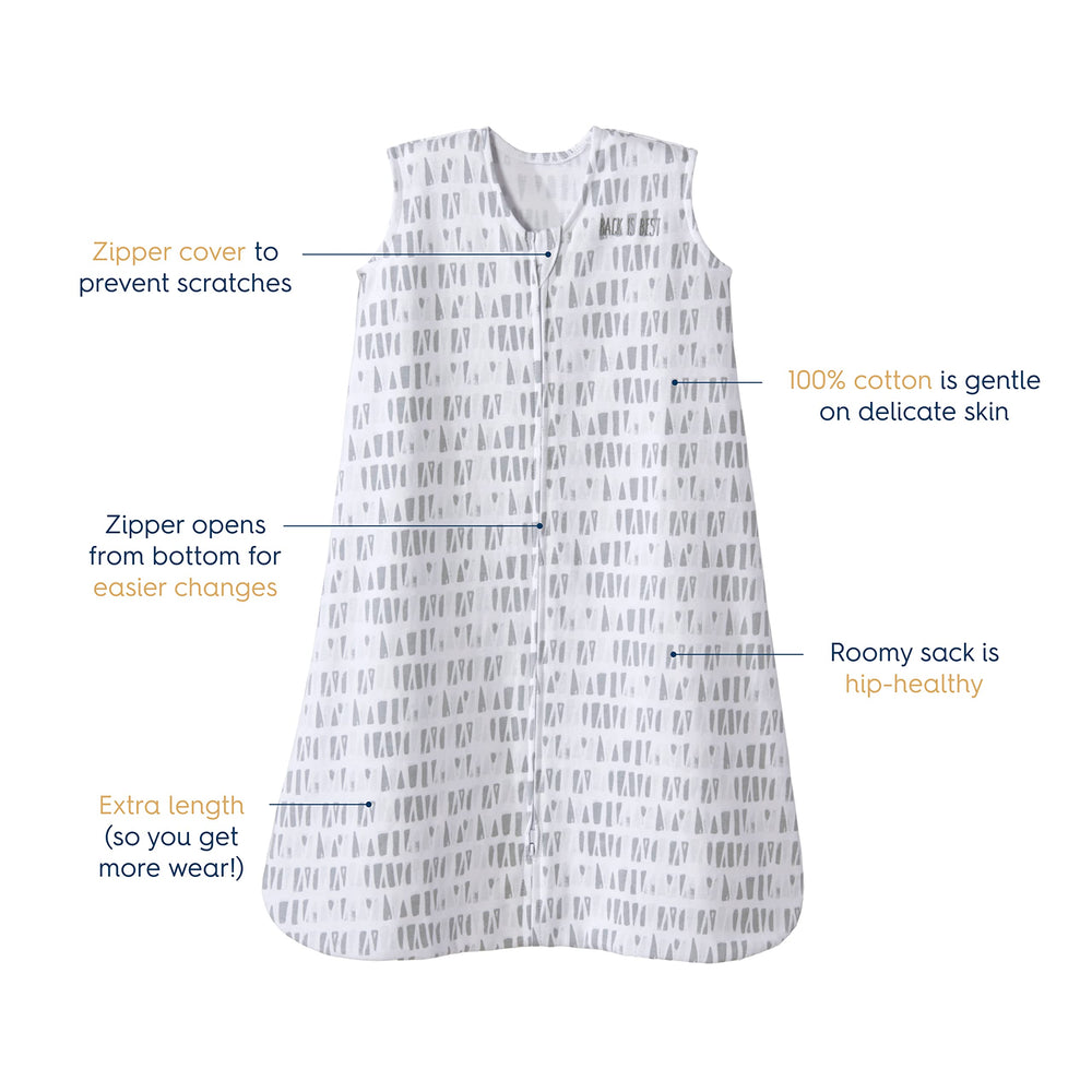 HALO SleepSack bottom-zipper access demonstrates easy diaper changes at night.
