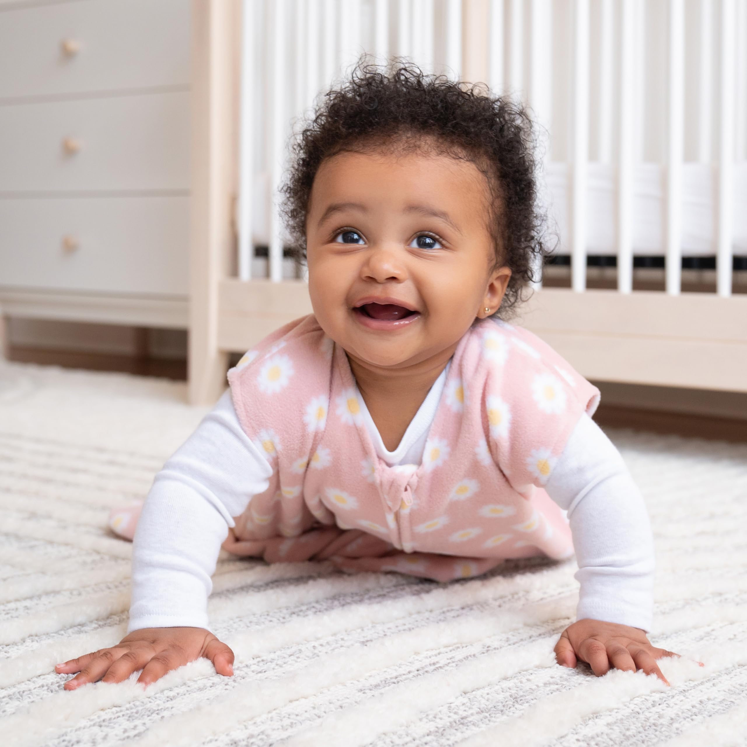 HALO Sleepsack bottom zipper eases diaper changes while warm