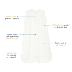 HALO SleepSack bottom zipper enables quick diaper changes without waking baby.