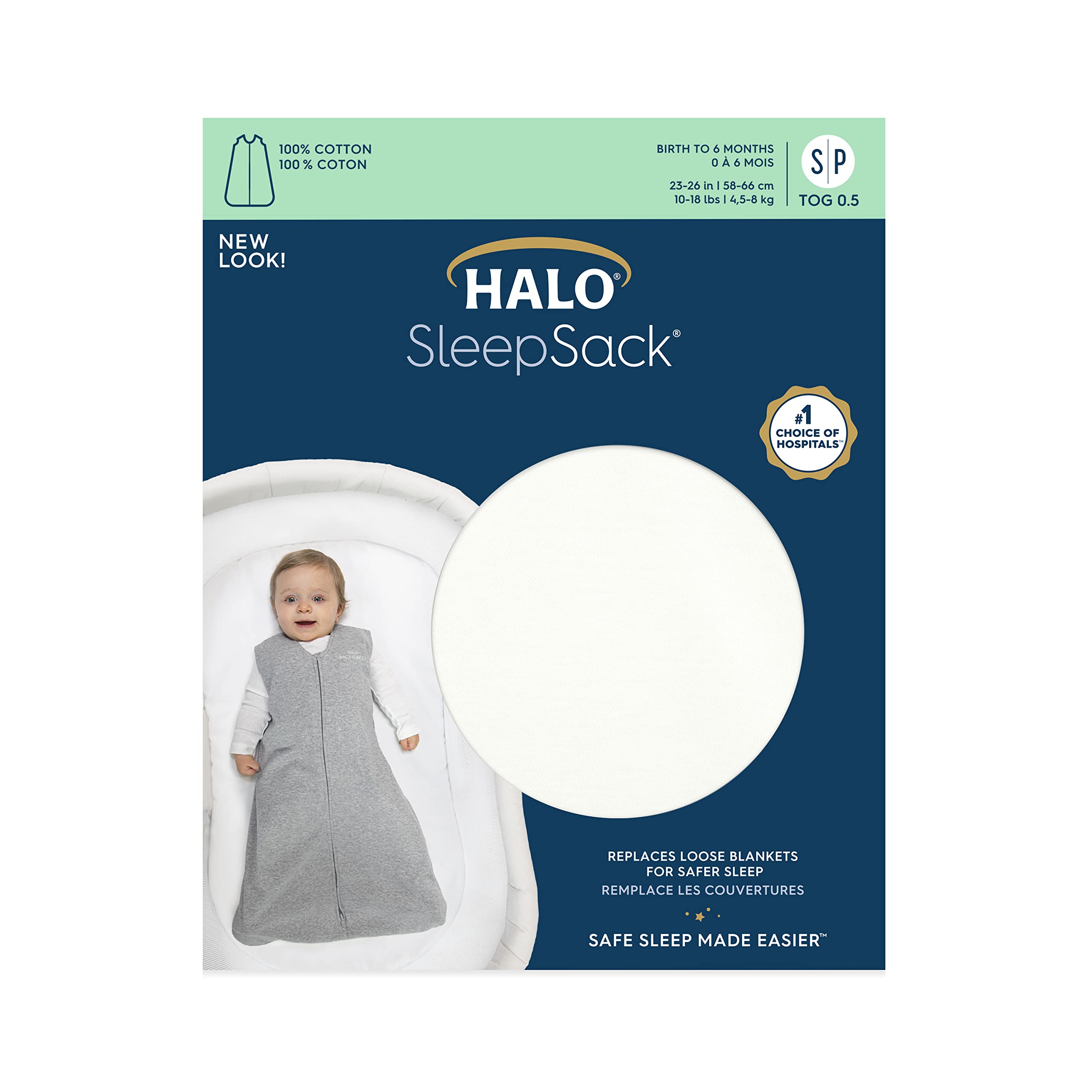 HALO SleepSack cream large hip friendly design supports healthy hip positioning