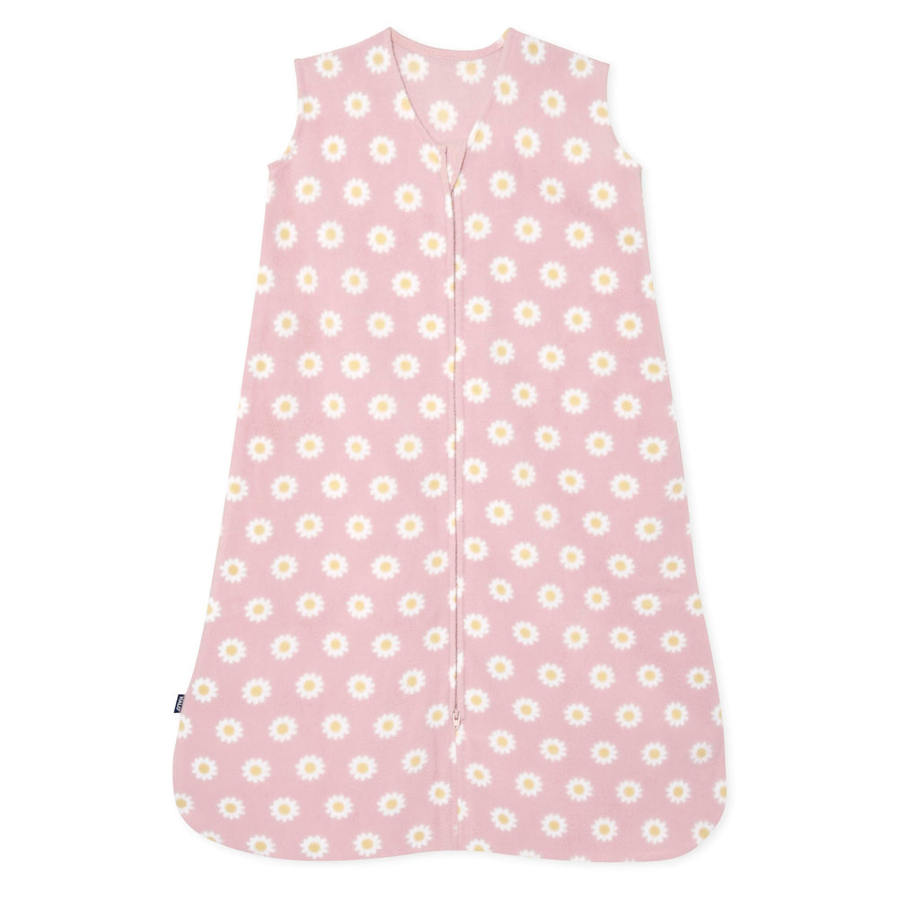 HALO SleepSack Daisy microfleece front view for cozy warmth and safe sleep.