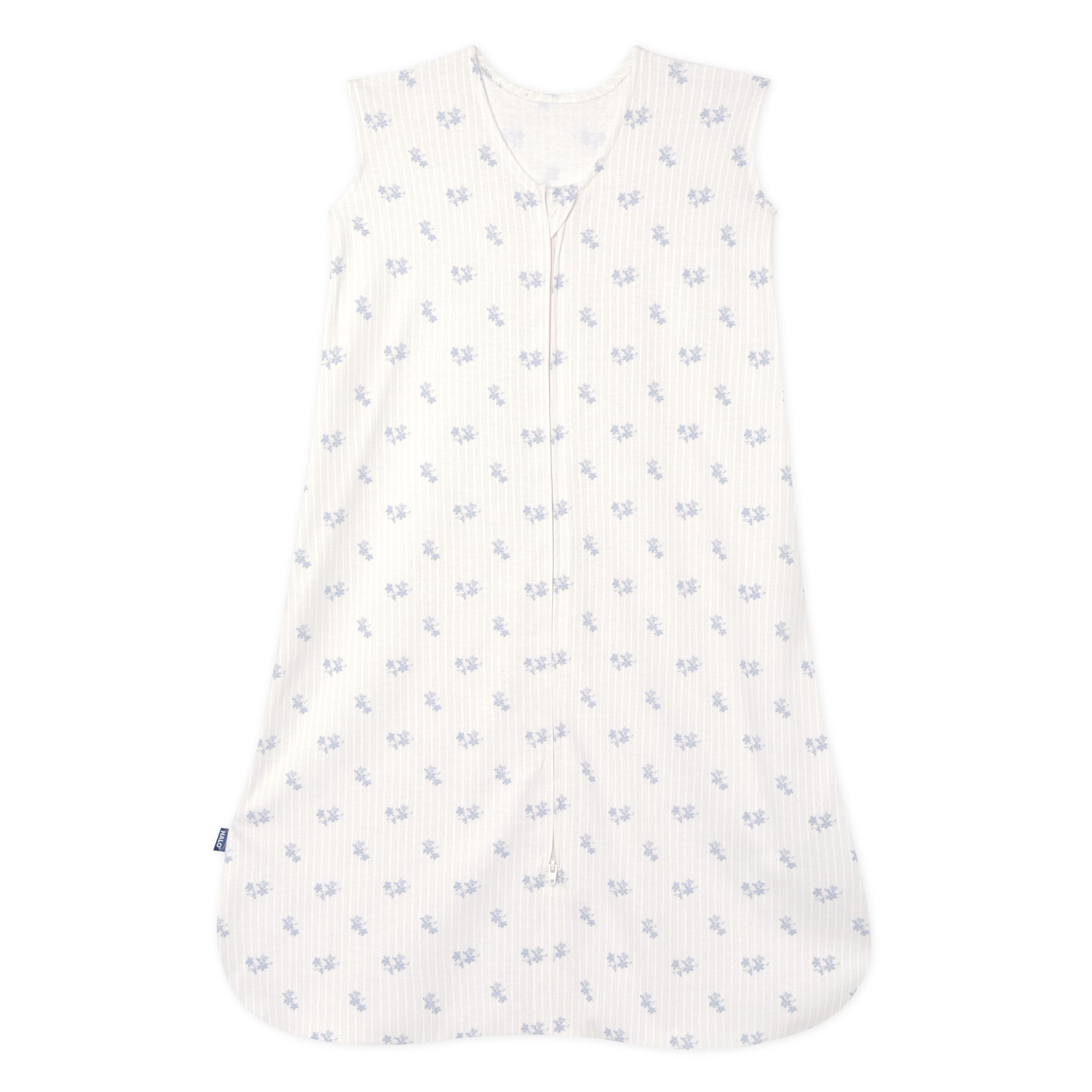 HALO SleepSack floral vintage stripe wearable blanket close-up in cozy fabric