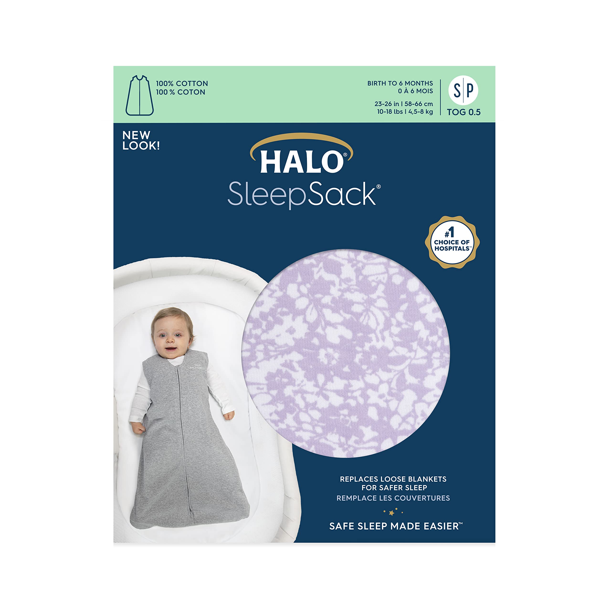 HALO SleepSack hip health approved sign emphasizes hip positioning support.
