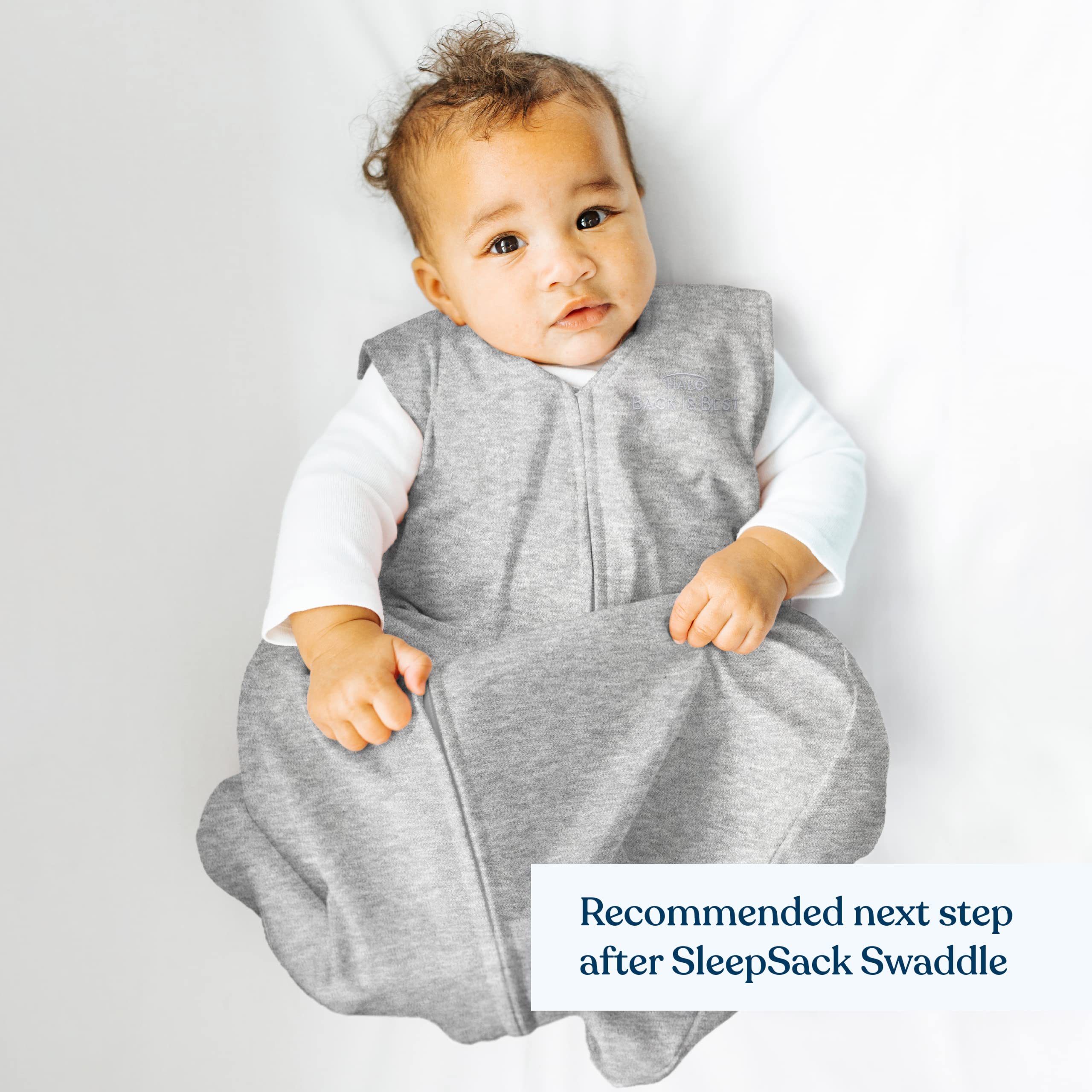 HALO SleepSack hip-healthy design supports healthy hip positioning during sleep.