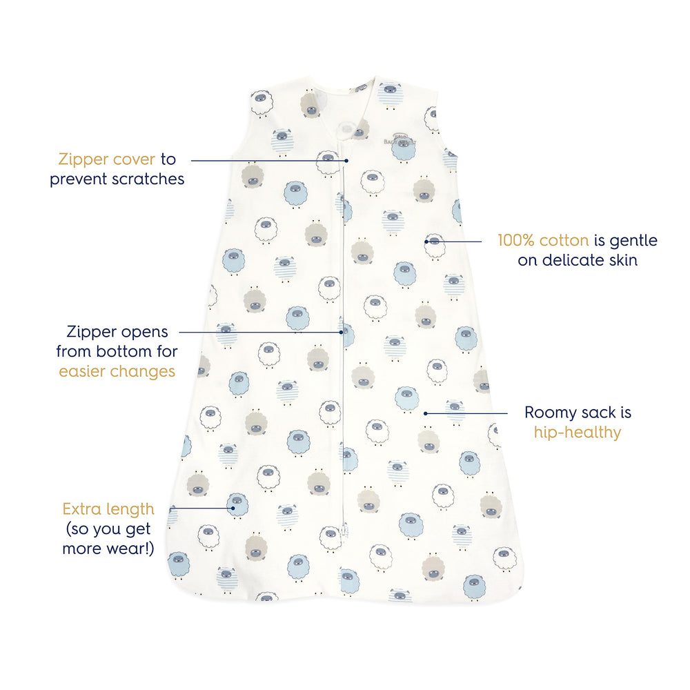 HALO SleepSack hip-healthy design supports proper hip development.