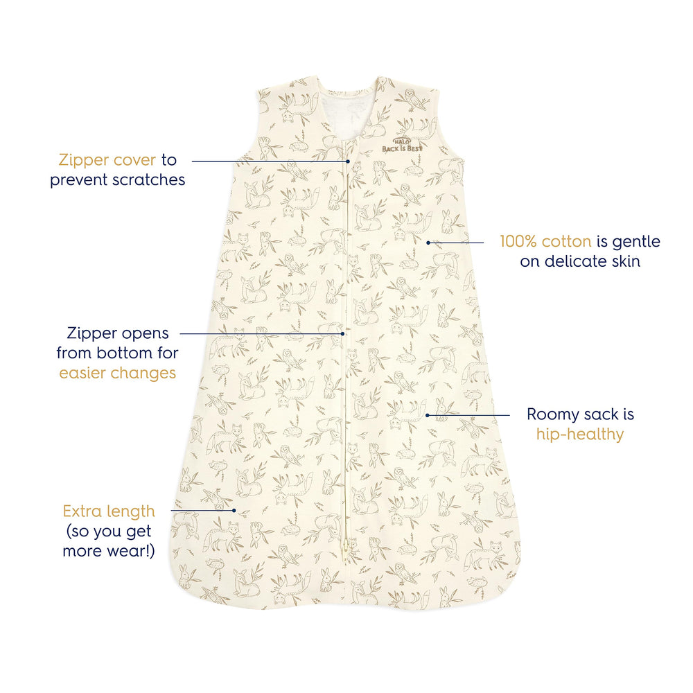 HALO SleepSack hip-healthy design supports safe hip positioning.