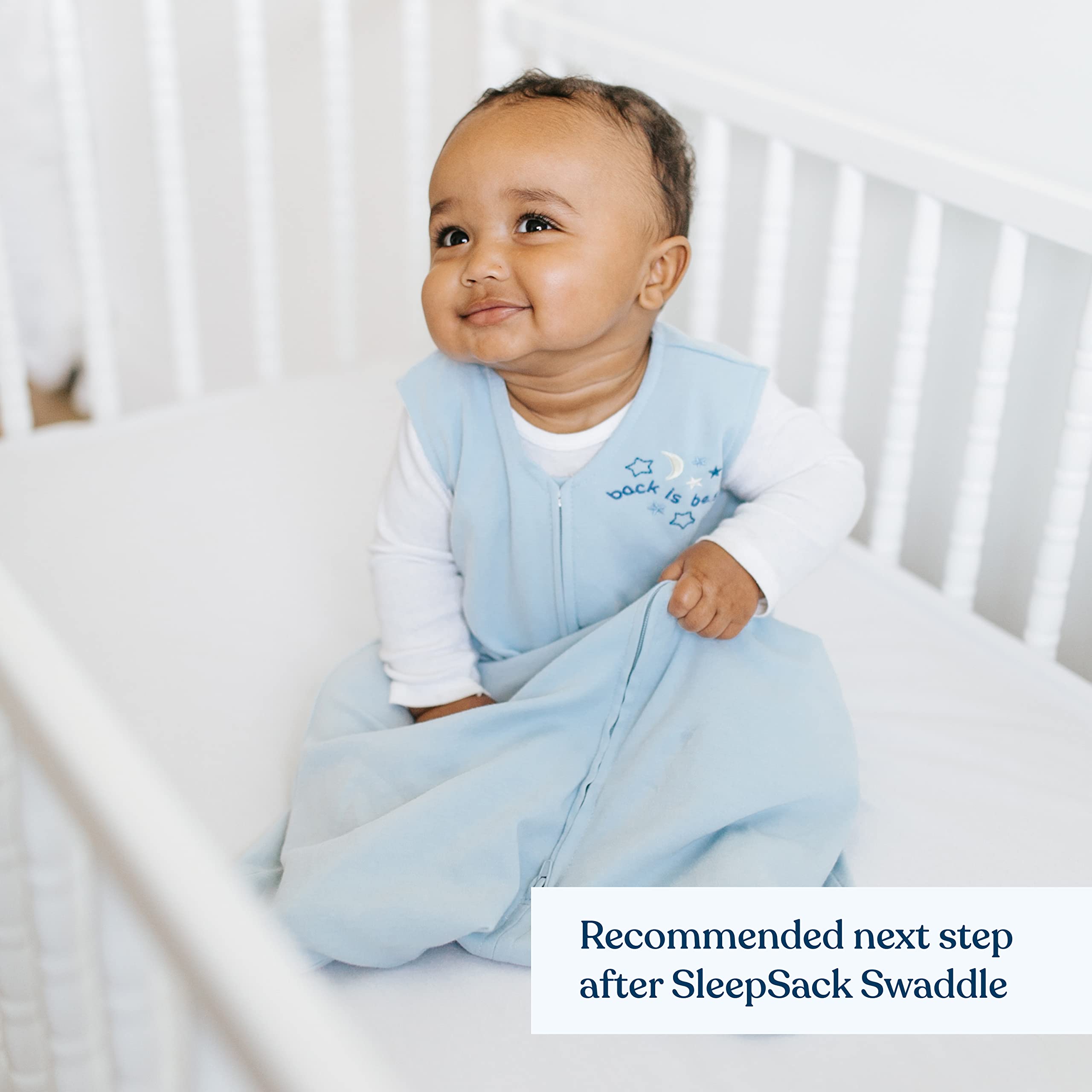 HALO SleepSack hip-healthy-design supports growth while keeping baby snug.
