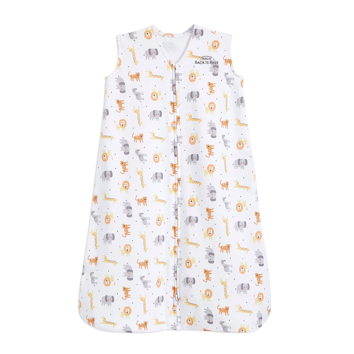 HALO SleepSack Jungle Cotton large 12-18m front view promotes secure sleep.