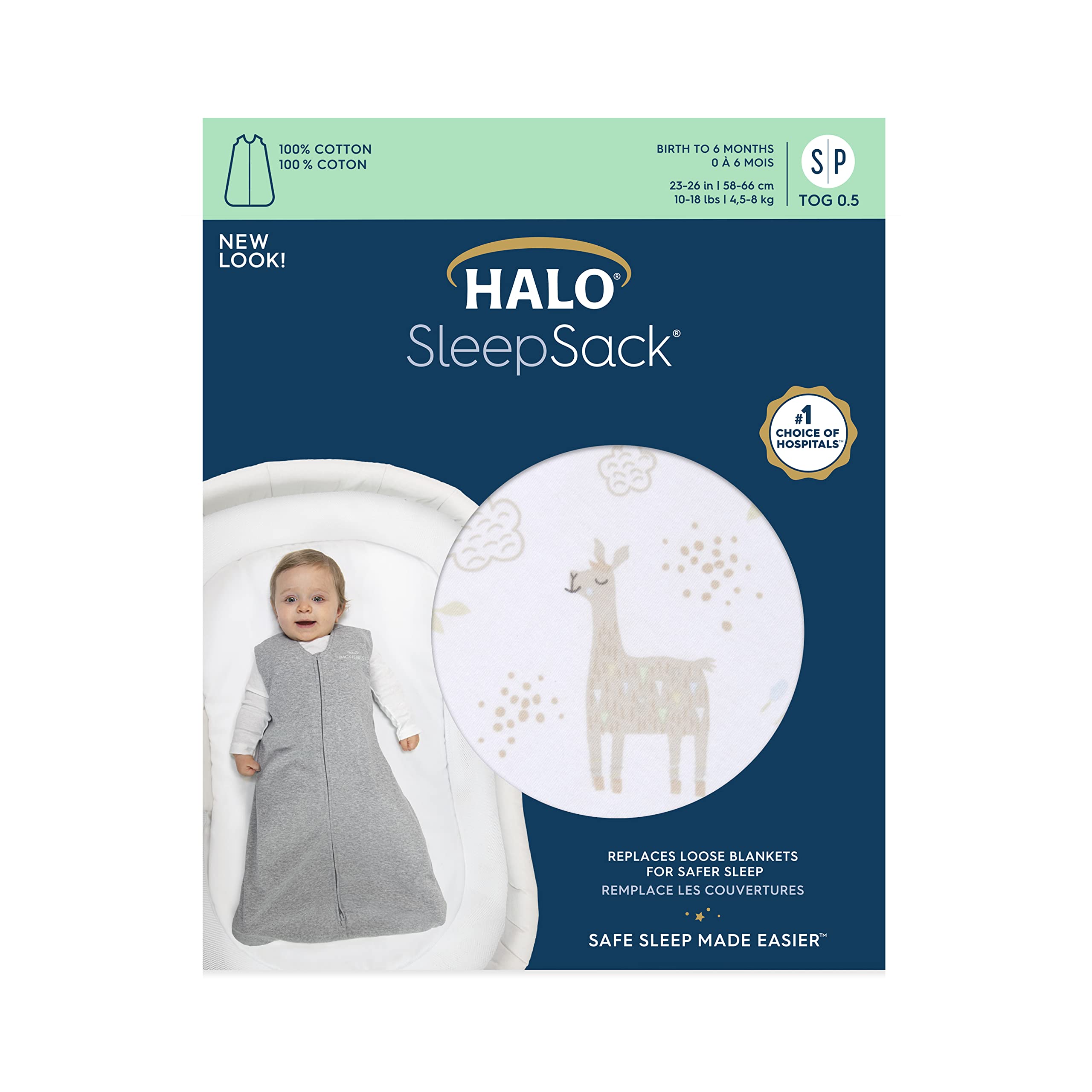 HALO SleepSack llama sand size medium fits 6-12 months.