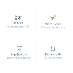 Halo Sleepsack micro-fleece fabric delivers soft warmth and gentle stretch.