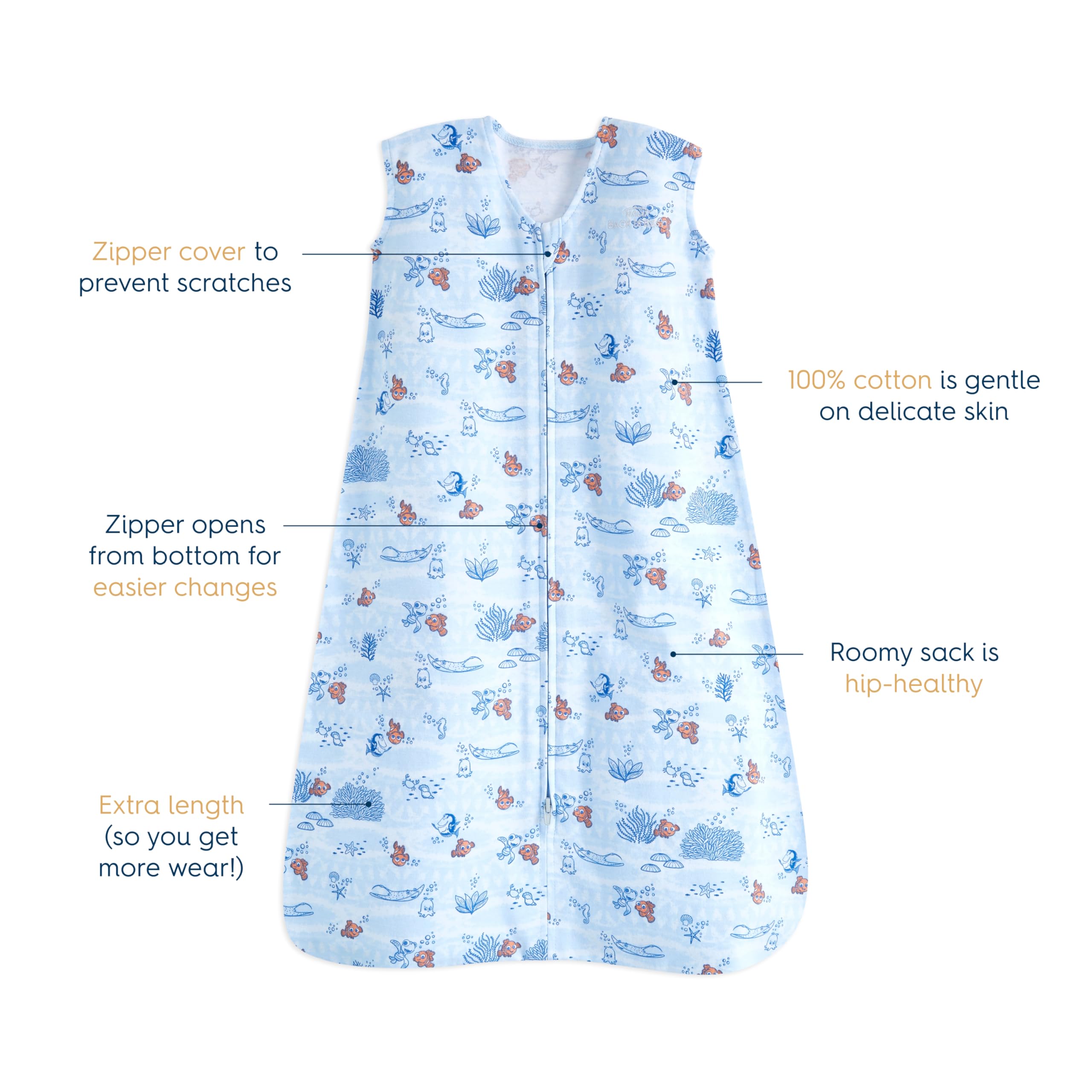 HALO SleepSack Nemo Tie Dye hip-healthy design approved by IHDi