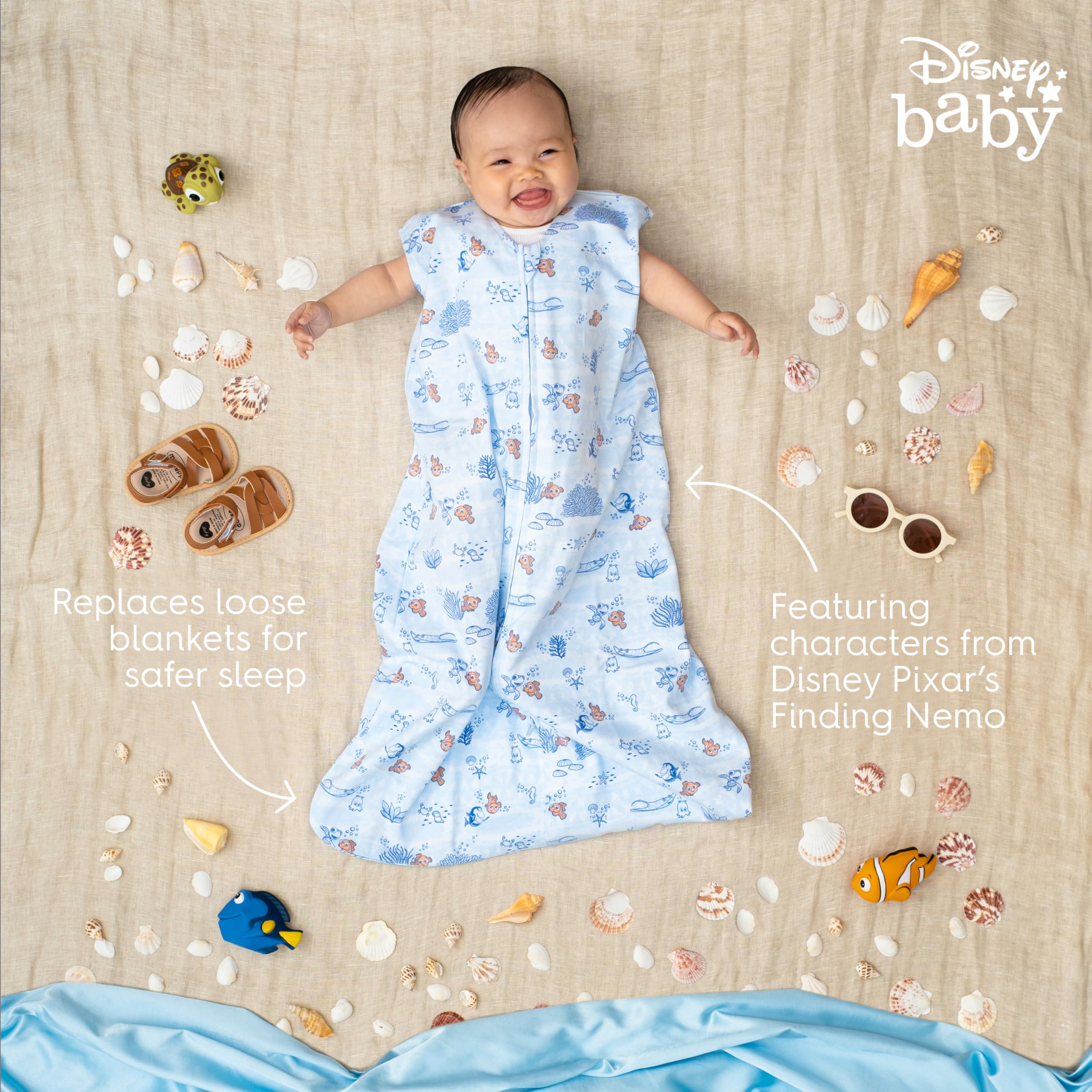 HALO SleepSack Nemo Tie Dye zipper detail enables easy diaper changes
