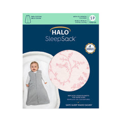HALO SleepSack pink toile diaper-change zipper enables easy night-time changes.