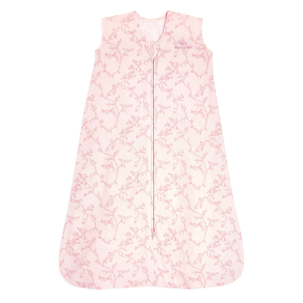 HALO SleepSack pink toile front view demonstrates hip healthy wearable blanket for safe sleep.
