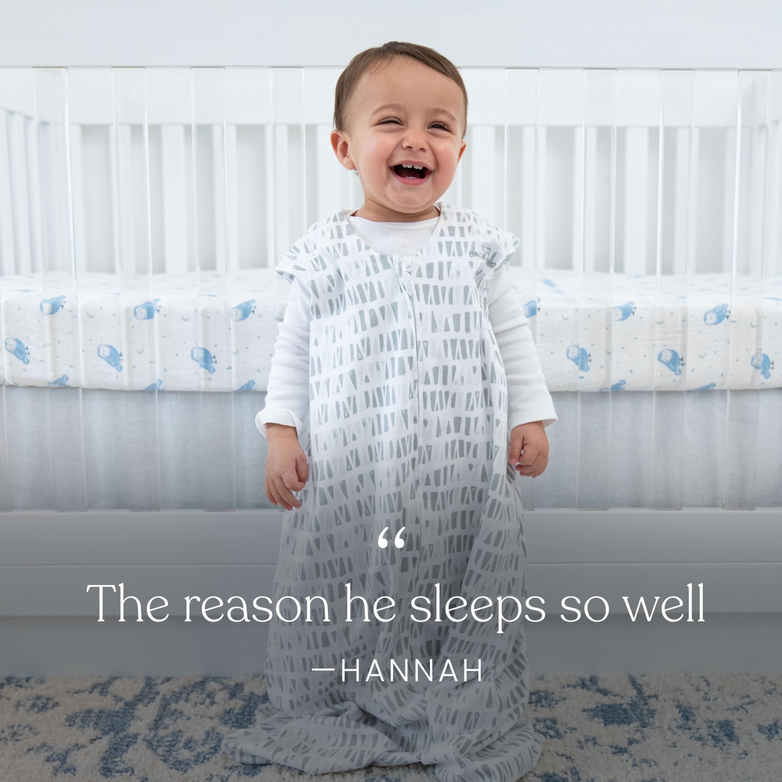 Soft cotton HALO SleepSack fabric feels gentle against baby's skin.