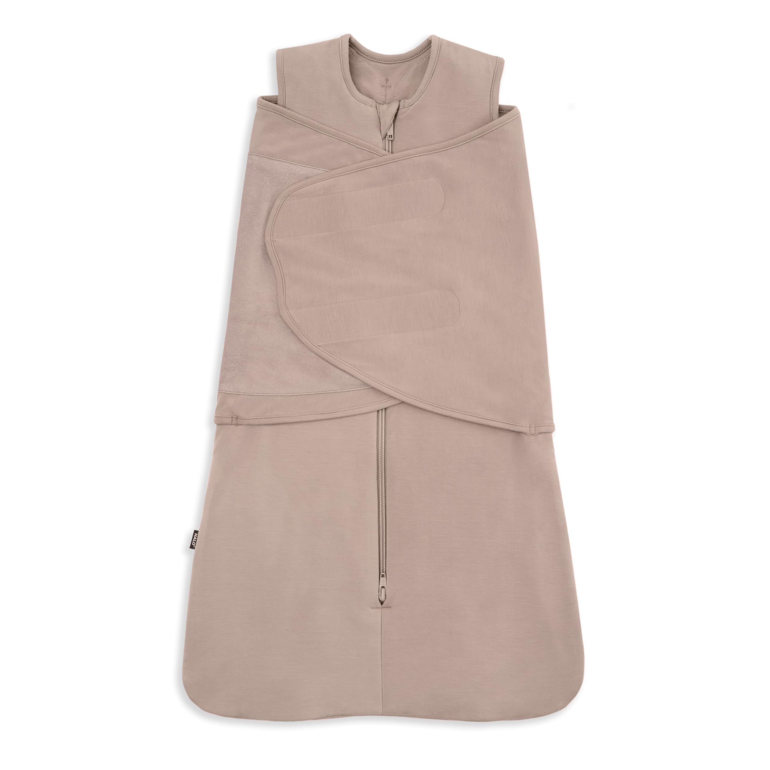 Halo SleepSack SuperSoft Swaddle in bamboo fabric close-up for peaceful newborn naps.