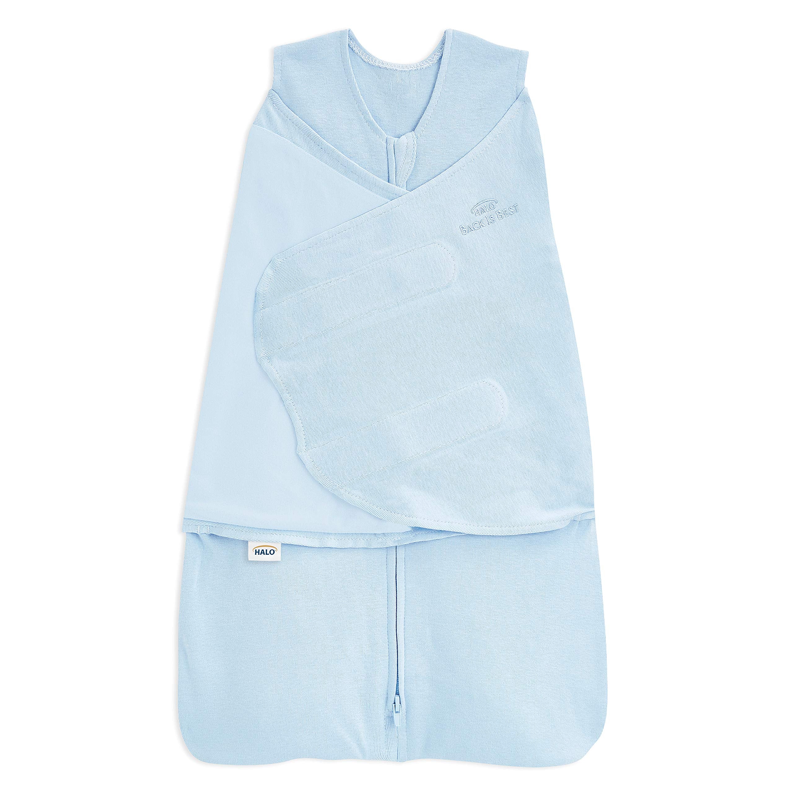 HALO Sleepsack Swaddle 3-6m chambray back view with snug arm openings