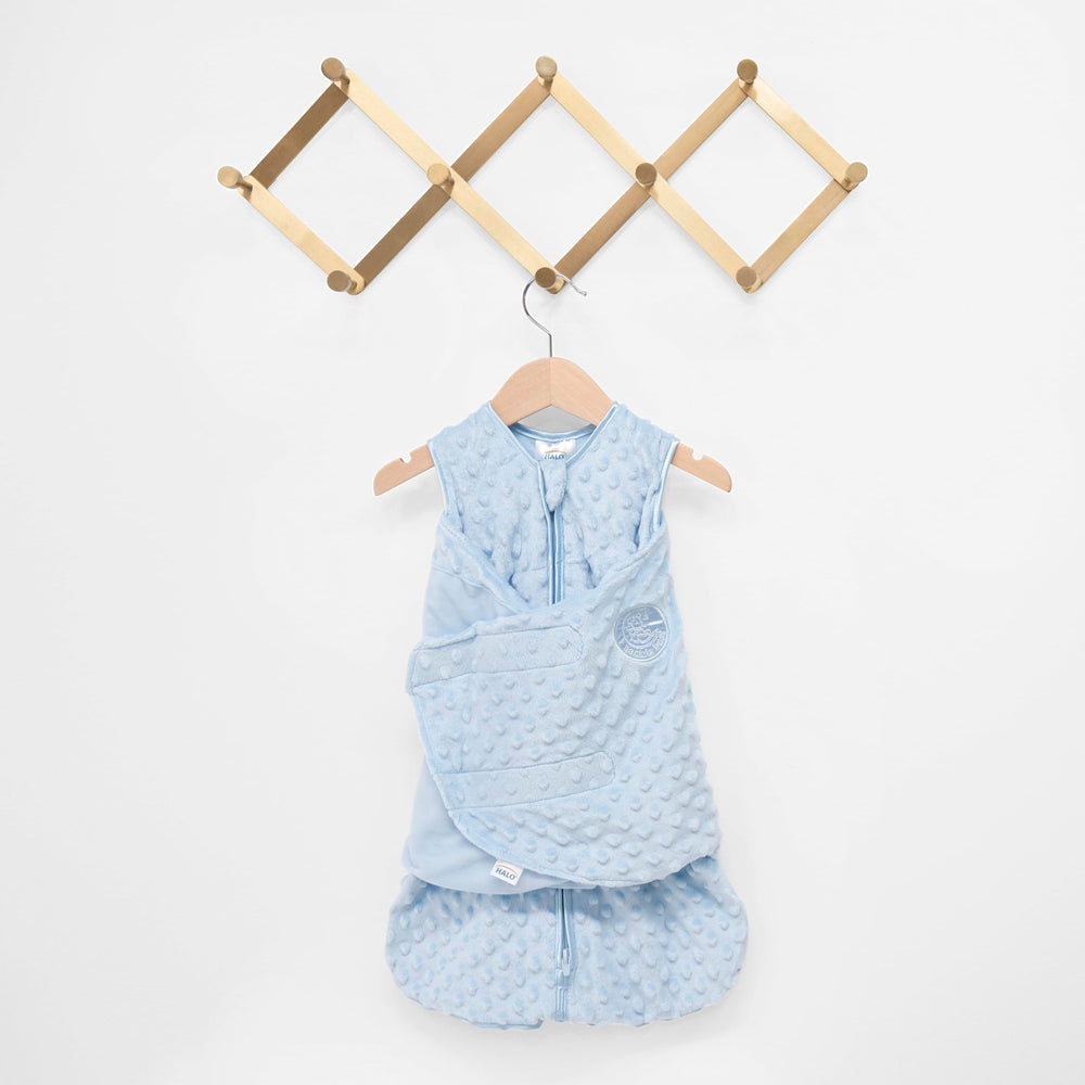Halo Sleepsack Swaddle arms-in option for snug, secure baby sleep.
