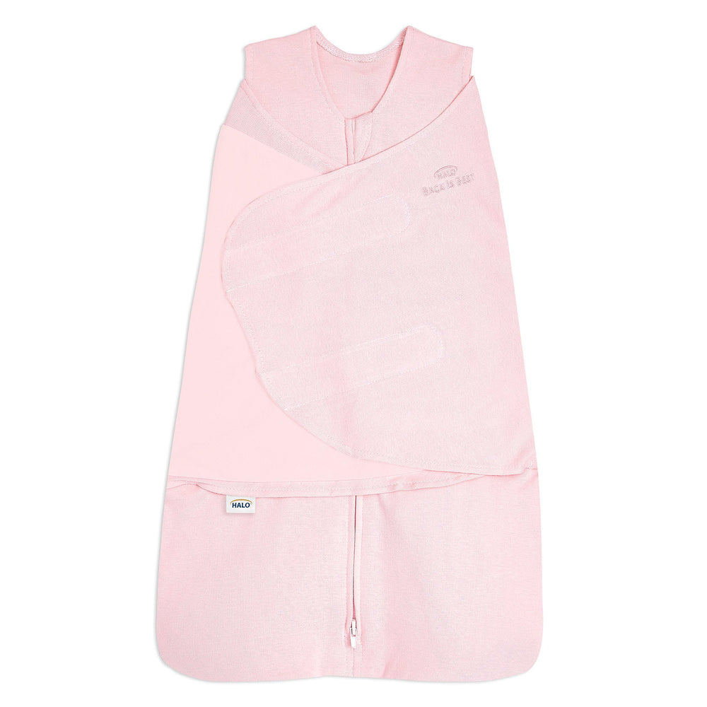 HALO Sleepsack Swaddle on baby shows adjustable 3-6 month fit for growing comfort